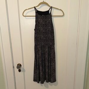 Saks Fifth Avenue Black and White Speckled Skater Halter Dress size small